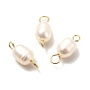 Natural Cultured Freshwater Pearl Beads Links Connectors PALLOY-JF00941-01-2