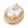 Brass Micro Pave Cubic Zirconia Slide Charms ZIRC-I068-11G-A-2