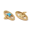 Brass Micro Pave Cubic Zirconia with Synthetic Opal Pendants KK-D096-11G-2