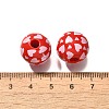 Valentine's Day Element Printed Wood Beads WOOD-R002-01-39-3