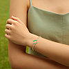 3Pcs 3 Colors Elegant Brass Cubic Zirconia Leaf Cuff Bangles for Women BJEW-GO0003-01G-5