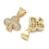 Brass Micro Pave Cubic Zirconia Pendants KK-P345-17G-06-2