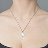 Non-Tarnish 201 Stainless Steel Hollow Star Pendant Necklace NJEW-OY001-88-2