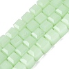 Imitation Jade Glass Beads Strands GLAA-R041-8x8mm-B04-1