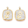 304 Stainless Steel and Polymer Clay Crystal Rhinestone Pendants STAS-T069-60B-1