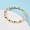 Brass Round Beaded Stretch Bracelets for Men Women BJEW-B148-05C-M-2