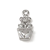 Brass Pave Clear Cubic Zirconia Pendants KK-L238-08P-2