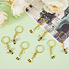 DICOSMETIC 8Pcs 2 Style Alloy & Brass Enamel Keychains KEYC-DC0001-14-5