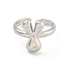 Brass Letter Open Cuff Rings for Women RJEW-G313-01Y-P-2