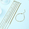7Pcs 304 Stainless Steel Curb Chains & Water Wave Chains & Cable Chains & Figaro Chains & Wheat Chains Chain Bracelets Set for Women BJEW-JB12915-5
