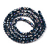 Opaque Solid Color Electroplate Glass Beads Strands EGLA-A039-P2mm-B09-3