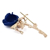 Valentine's Day Rose Flower Zinc Alloy Crystal Rhinestone Brooches JEWB-I031-04C-3