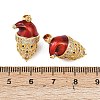 Christmas Brass Micro Pave Cubic Zirconia Enamel Pendants KK-B161-15G-05-3