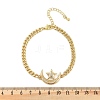 Brass Micro Pave Clear Cubic Zirconia Charm Bracelets LS-BJEW-M050-01G-01-5