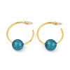 Round Brass Enamel Hoop Earrings for Women EJEW-Q391-35G-01-2