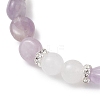 Round & Nuggets Natural White Jade & Lavender Amethyst Beaded Bracelets for Women BJEW-JB13146-4