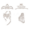 4Pcs 4 Style Halloween Alloy Claw Hair Clips for Women Girls AJEW-TA0001-90-2