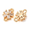 Brass Pave Clear Cubic Zirconia Connector Charms CU-CBAEC99-15G-2