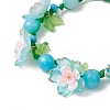 Floral Acrylic Beads Braided Bead Bracelets for Women BJEW-MZ00184-03-3