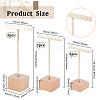 6Pcs 3 Sizes Iron T Bar Earring Display Stands EDIS-FG0001-78-2