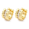 Brass Micro Pave Clear Cubic Zirconia Hoop Earrings EJEW-H158-14G-4