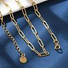 Ion Plating(IP) 304 Stainless Steel Paperclip Chain Necklace X-NJEW-D045-14G-2