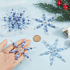 6Pcs 3 Styles Glass Beaded Snowflake Multi-Strand Links PALLOY-SP00003-3