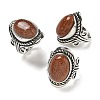 Synthetic Goldstone Adjustable Rings RJEW-I108-01AS-07-4