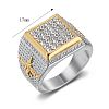 304 Stainless Steel Micro Pave Cubic Zirconia Finger Rings for Men FS-WG6EF44-07-2