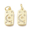 Brass Micro Pave Clear Cubic Zirconia Charms ZIRC-L076-054G-1