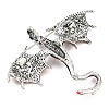 Dragon Alloy Rhinestone Lapel Pins for Backpack Clothes JEWB-G043-01A-2
