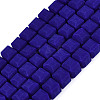Opaque Frosted Glass Beads Strands GLAA-N072-01A-B10-1