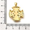 Rack Plating Brass Micro Pave Cubic Zirconia Pendants KK-L226-049G-01-3