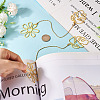 Brass Flower & Leaf Charms Bookmarks AJEW-TAC00029-6