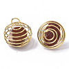 Iron Wrap-around Spiral Bead Cage Pendants IFIN-R239-11G-3