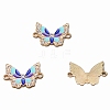 100Pcs Alloy Enamel Butterfly Connector Charms PW-WG0E1A8-03-1