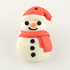 Handmade Christmas Snowman Polymer Clay Pendants CLAY-R060-45-1