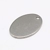 Tarnish Resistant 201 Stainless Steel Stamping Blank Flat Oval Pendants STAS-M037-06-2