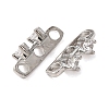 Brass Pave Clear Cubic Zirconia 3-Hole Spacer Bars KK-K422-21P-2