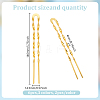 6Pcs 3 Colors Brass Hair Forks for Women AJEW-GO0002-34-2