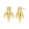 Brass Micro Pave Cubic Zirconia Stud Earrings EJEW-BB70421-1
