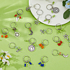 48Pcs 12 Style Natural Labradorite & Cherry Quartz Glass & Aquamarine & Alloy Hair Styling Tools PHAR-FH00003-4