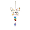 Glass Teardrop Hanging Suncatchers HJEW-WH0201-018-8