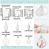 60Pcs 3 Styles 304 Stainless Steel Pendant Cabochon Settings STAS-SC0006-17-2