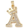 Rack Plating Brass Micro Pave Cubic Zirconia Pendants KK-D535-01A-RS-1