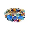 Bohemian Handwork Multi-Colored Stone Beaded Bracelet AJEW-Z038-01C-2