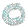Electroplated Natural Agate Beads Strands G-B191-A07-6mm-14-4