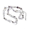 Natural Supper 7 Rutilated Quartz Chip Beaded Necklaces for Men Women NJEW-G159-01A-4