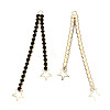 Brass Pave Rhinestone Chain with Star Big Pendants KK-N216-421-02LG-1