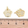 Paw Print Rack Plating Brass Micro Pave Cubic Zirconia Charms X-KK-G512-22G-3